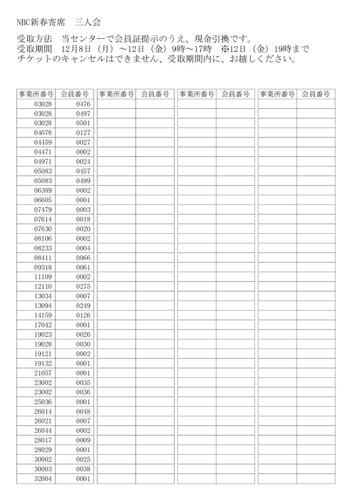 NBC新春寄席三人会のサムネイル