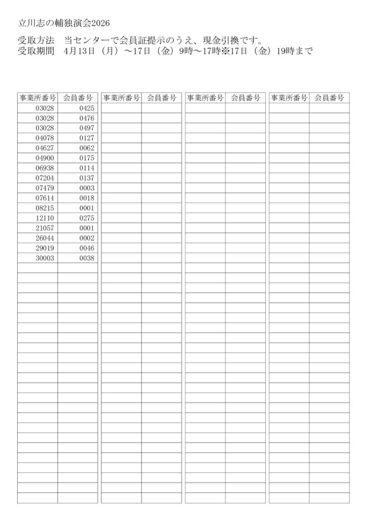 立川志の輔独演会2026のサムネイル